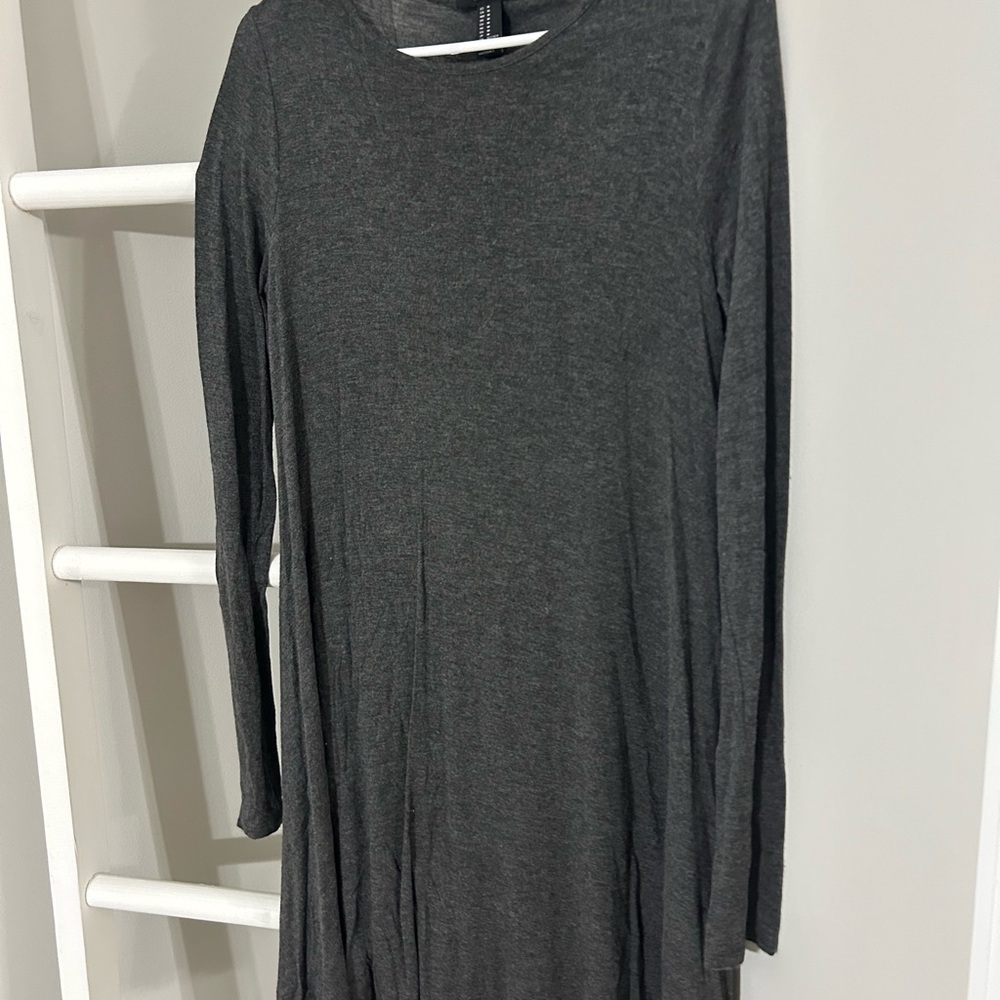 Forever 21 Charcoal Long Sleeve Dress